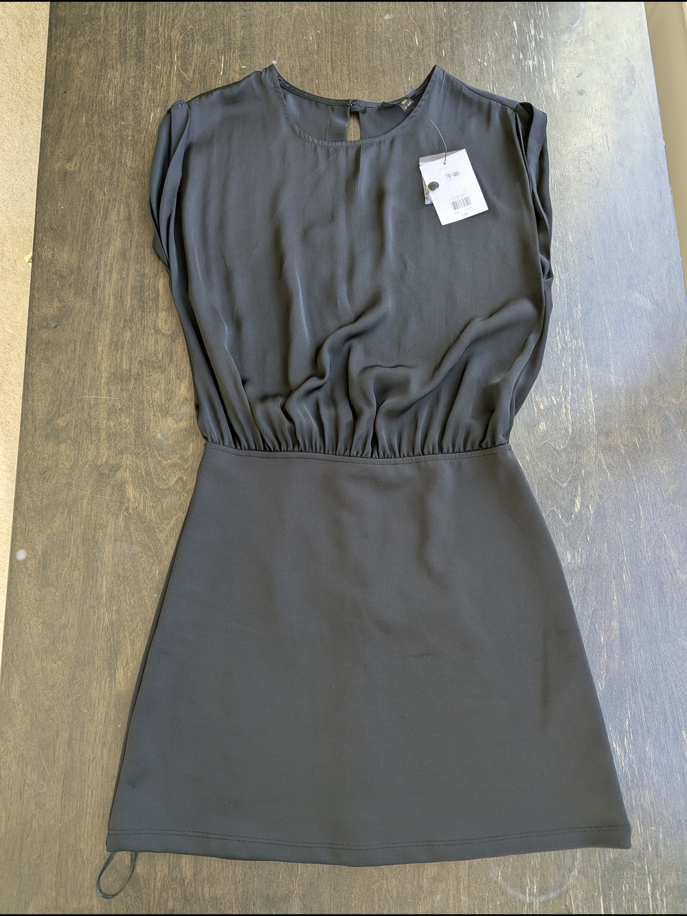 Topshop Black Blouson Waist Mini Dress